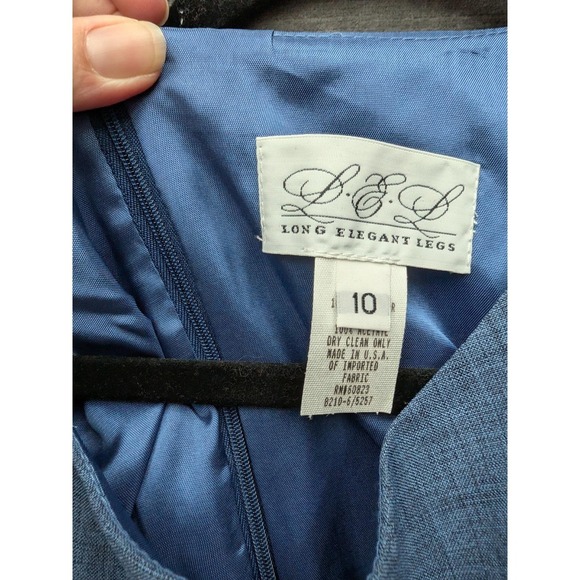 LEL Long Elegant Legs Blue Dress Suit Career Business Women's 10 Vintage NOS - Picture 9 of 10